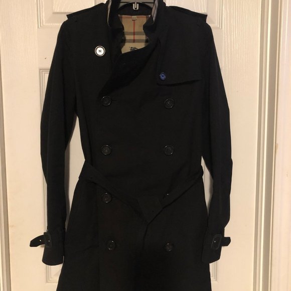 Burberry Women Trench Coat Jacket size 4 small blk - Picture 11 of 16